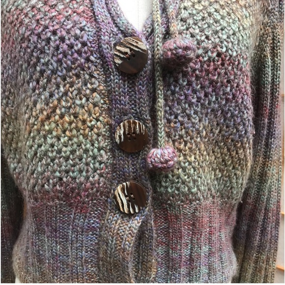 Anthropologie One Girl Who Ombré Striped Wool-Mohair Blend Sweater SZ L - Picture 4 of 15